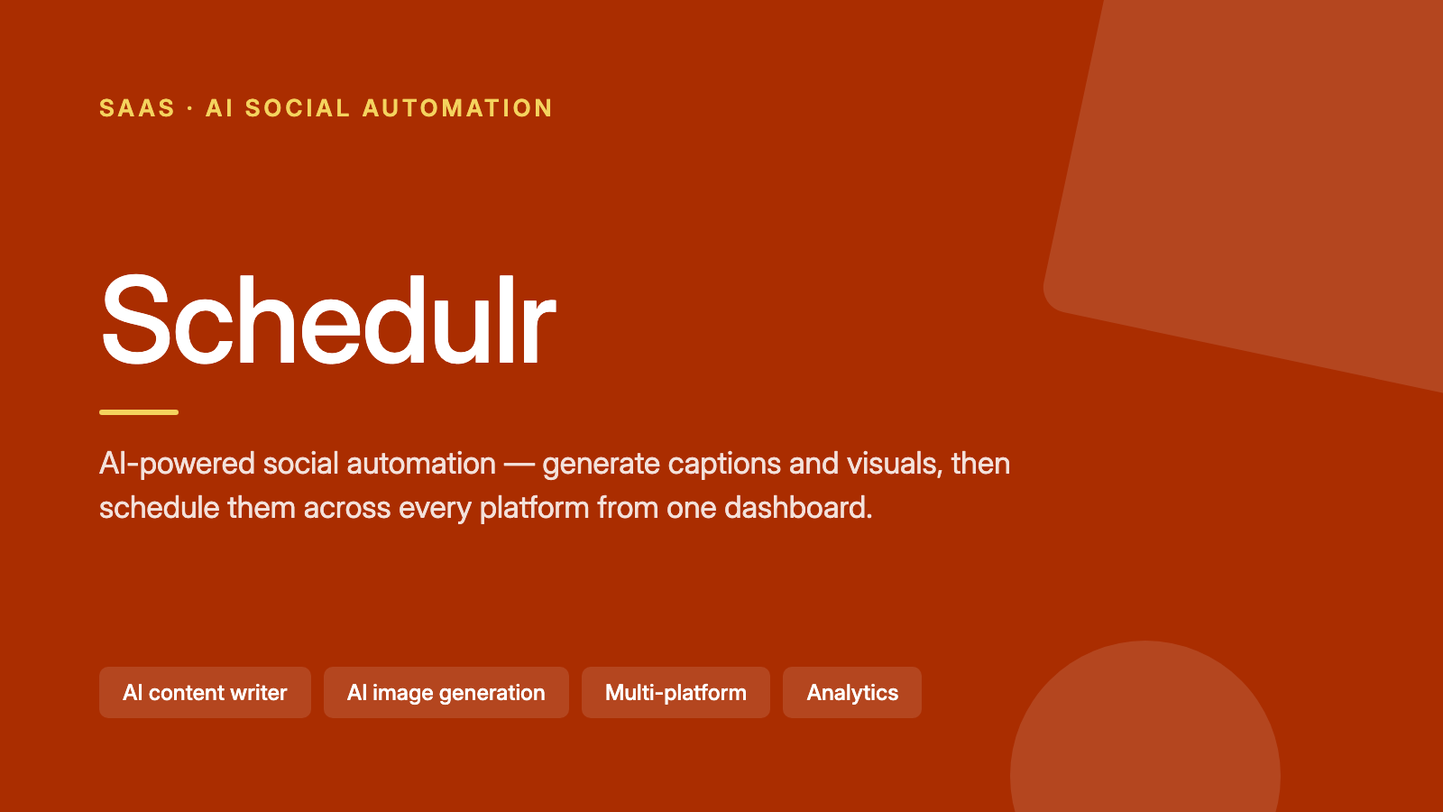 Schedulr — AI social media automation