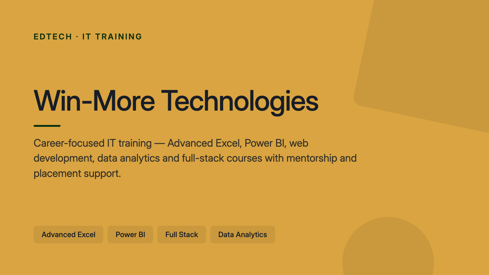 Win-More Technologies — IT training platform